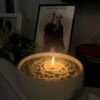 ⁦קערת בטון L עם פניני שעווה⁩ – תמונה ⁦5⁩