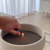 ⁦קערת בטון L עם פניני שעווה⁩ – תמונה ⁦7⁩
